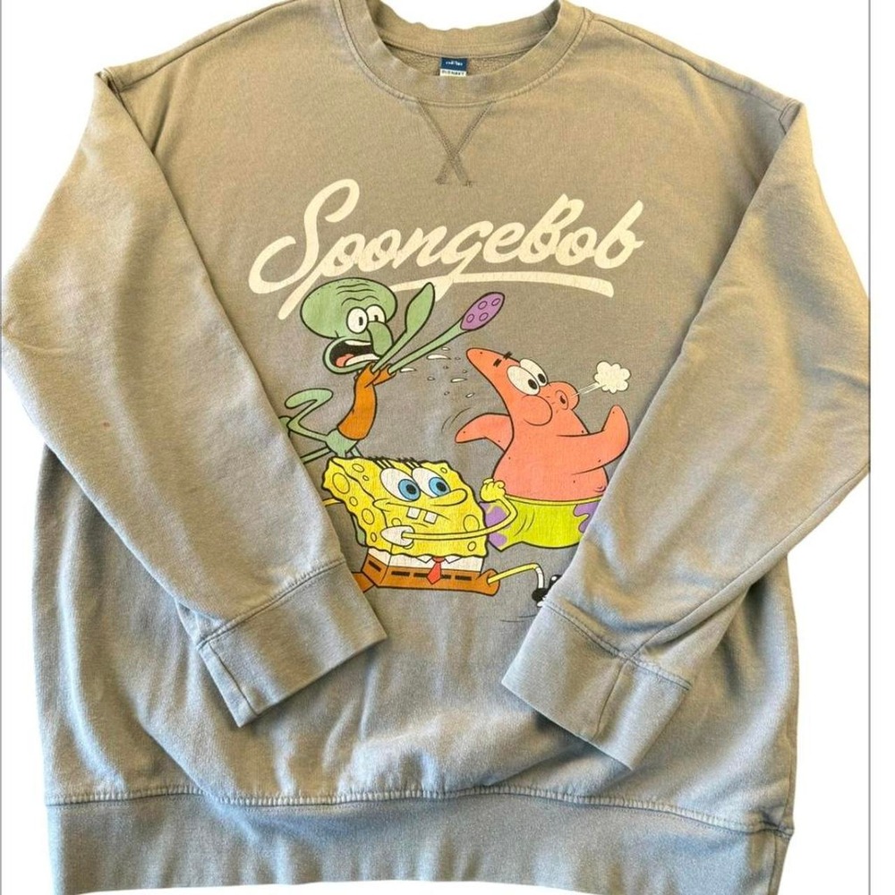 Spongebob Squarepants Unisex Crewneck Sweatshirt Youth XL 14-16 Y2K Nickelodeon